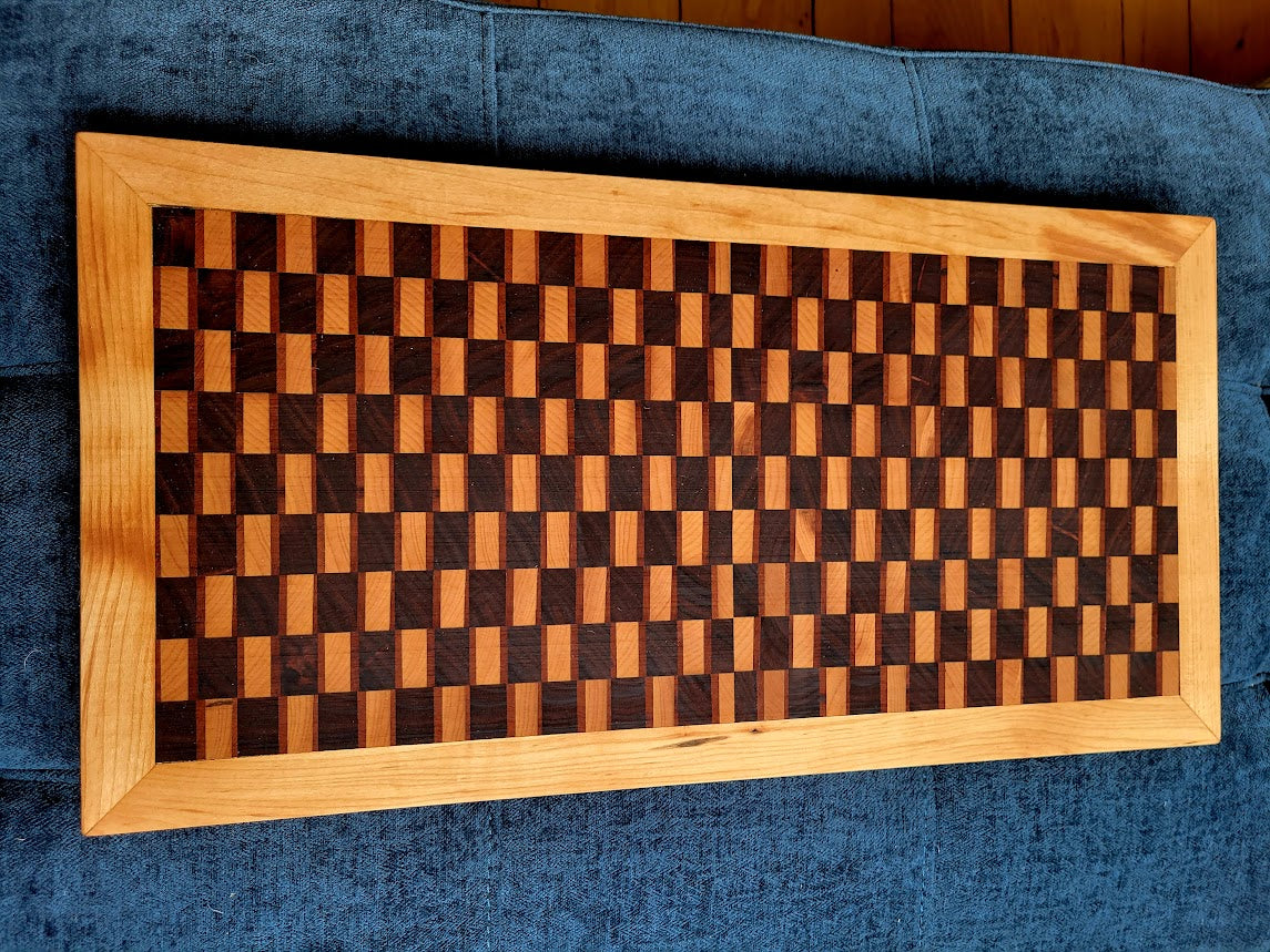 Tri-Color basket weave cutting board